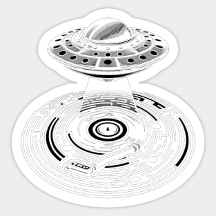 Vinyl Crop Circle UFO Sticker